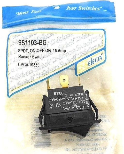 NEW SELECTA SS1103-BG ROCKER SWITCH SPDT ON-OFF-ON, 15AMP, SS110BG