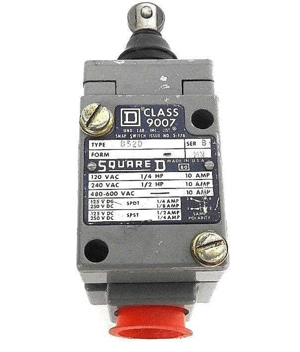 SQUARE D 9007-B52D LIMIT SWITCH 9007B52D, 120VAC 1/4HP 10AMP SER. B