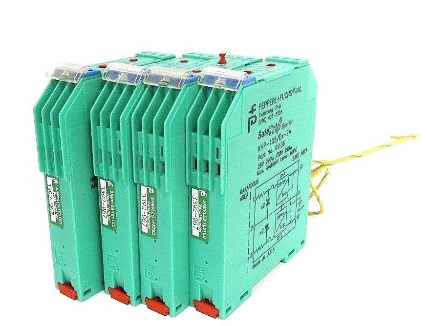 LOT OF 4 PEPPERL + FUCHS KHP-105/EX-2A SAFE TRIP BARRIER P/N: 91136