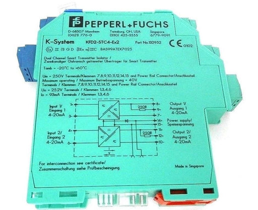 PEPPERL + FUCHS KFD2-STC4-EX2 2-WIRE SMART TRANSMITTERS P/N: 132952