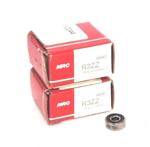 LOT OF 2 NEW MRC R3ZZ STEEL/C0/ABEC-1 BEARINGS 3/16 X 1/2 X 5/32INCH