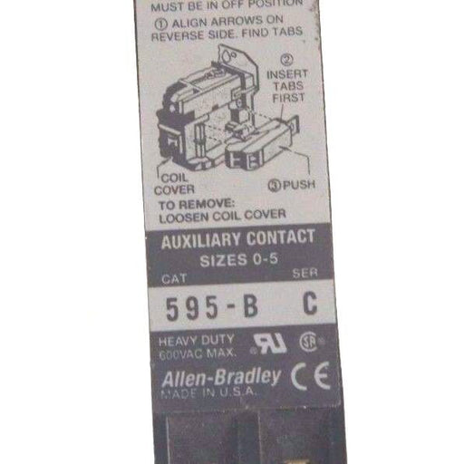 NEW ALLEN BRADLEY 595-B AUXILIARY CONTACT SER. C, 1NC FOR NEMA SIZES 0-5, 595B