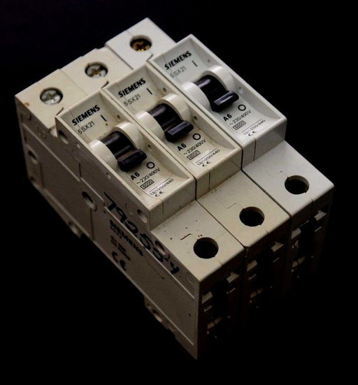 LOT OF 3 NEW SIEMENS 5SX21-A6 MINIATURE CIRCUIT BREAKERS