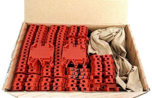 BOX OF 70 NEW WEIDMULLER 9129920000 SAK 4/EN RT, 600V 36A AWG 26 TO 10