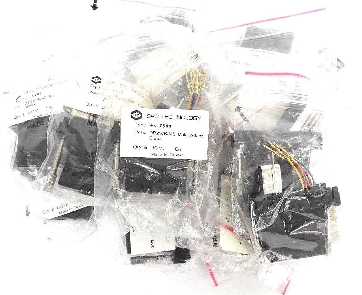 LOT OF 14 NEW SPC TECHNOLOGY 1597 DB25/RJ45 MALE ADAPTERS BLACK