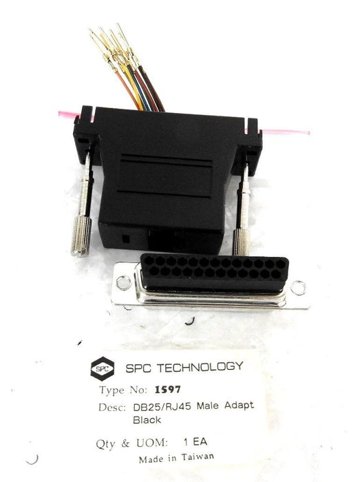 LOT OF 14 NEW SPC TECHNOLOGY 1597 DB25/RJ45 MALE ADAPTERS BLACK