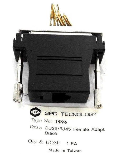 LOT OF 39 NEW SPC TECNOLOGY 1596 DB25/RJ45 FEMALE ADAPTERS BLACK