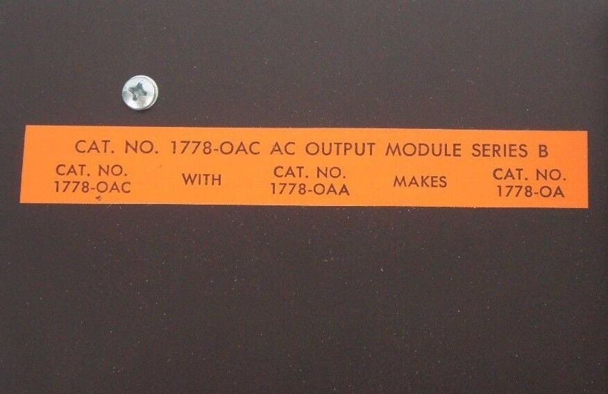 ALLEN BRADLEY 1778-OAC AC OUTPUT MODULE SER. B