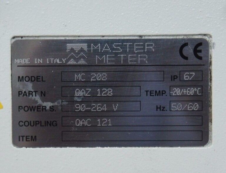 NEW MASTER METER MODEL: MC 208 P/N: QAZ 128 CONVERTER ELECTROMAGNETIC FLOW METER