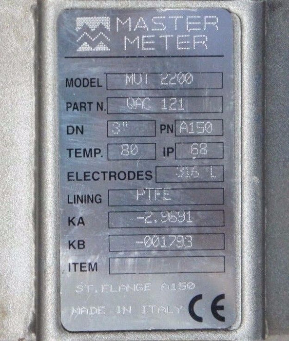 NEW MASTER METER MODEL: MC 208 P/N: QAZ 128 CONVERTER ELECTROMAGNETIC FLOW METER