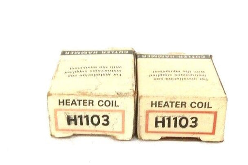 LOT OF 2 NIB CUTLER HAMMER H1103 HEATER COIL H-1103