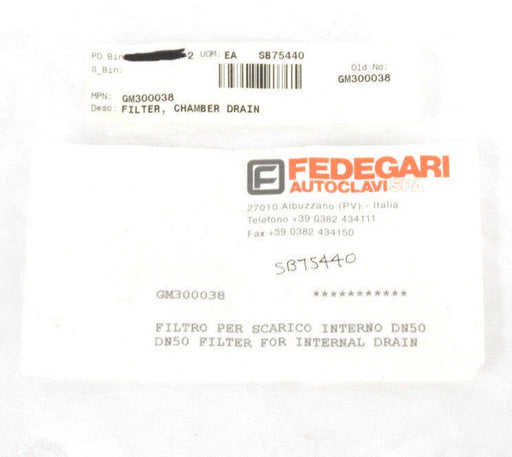 NEW FEDEGARI GM300038 INTERNAL CHAMBER DRAIN FILTER DN50