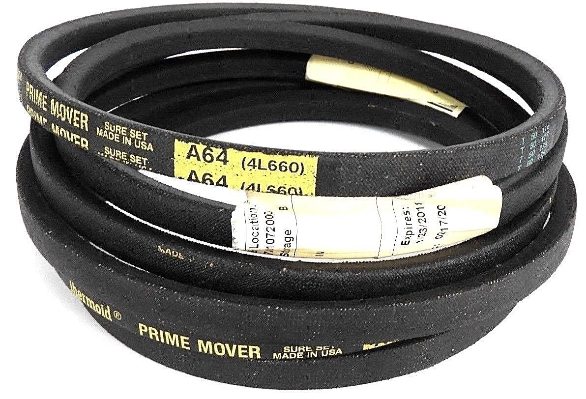LOT OF 2 NEW THERMOID A64 (4L660) PRIME MOVER BELTS