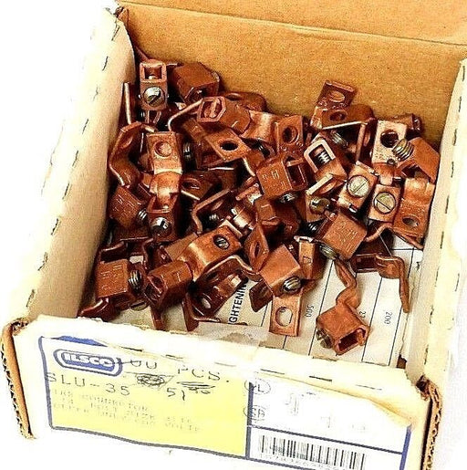 BOX OF 51 NEW ILSCO SLU-35 COPPER MECHANICAL LUGS SLU35