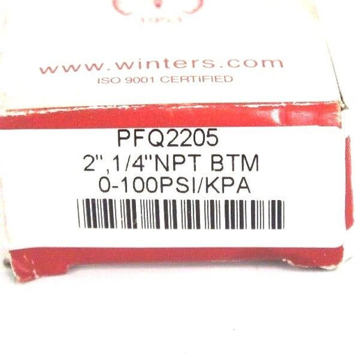 NIB WINTERS PFQ2205 GAUGE 2", 1/4" NPT BTM, 0-100PSI / KPA