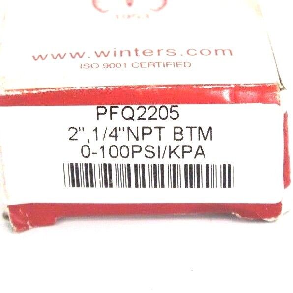 NIB WINTERS PFQ2205 GAUGE 2", 1/4" NPT BTM, 0-100PSI / KPA