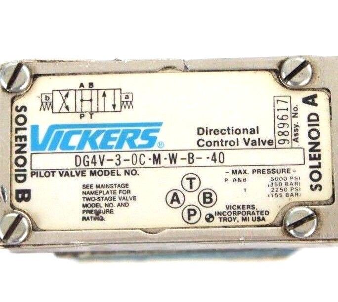 VICKERS DG4V-3-0C-M-W-B-40 DIRECTIONAL CONTROL VALVE PILOT