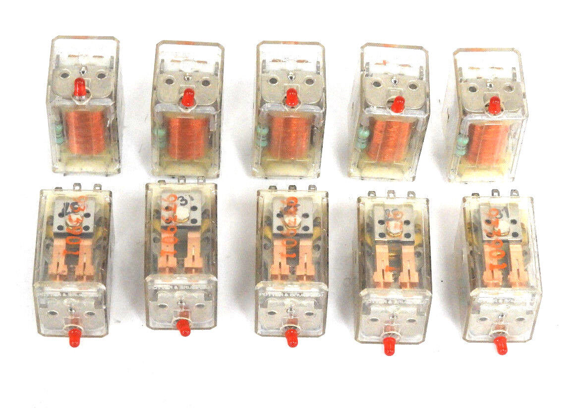 LOT OF 10 POTTER & BRUMFIELD R10L-E1P2-V185 RELAYS 12VDC 120VAC