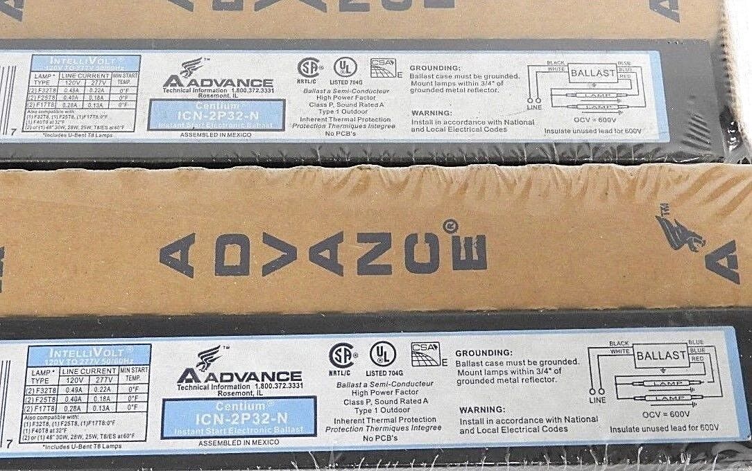LOT OF 2 NEW ADVANCE ICN-2P32-N CENTIUM BALLAST 120V TO 277V 50/60HZ
