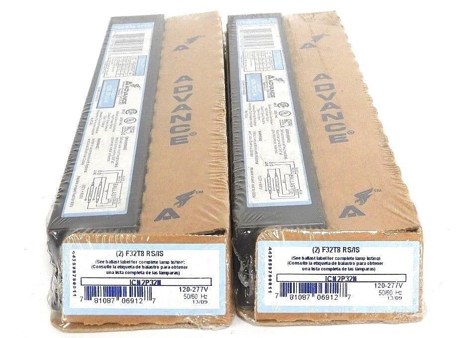 LOT OF 2 NEW ADVANCE ICN-2P32-N CENTIUM BALLAST 120V TO 277V 50/60HZ
