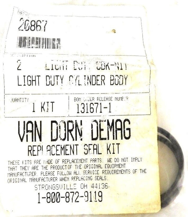 BAG OF 2 NEW VAN DORN DEMAG 20867 SEAL KIT 131671-1 CKB-NIT LIGHT DUTY