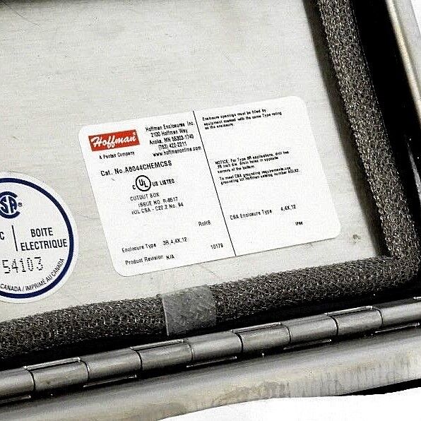 NEW HOFFMAN ENCLOSURES A6044CHEMCSS STAINLESS EMC ENCLOSURE