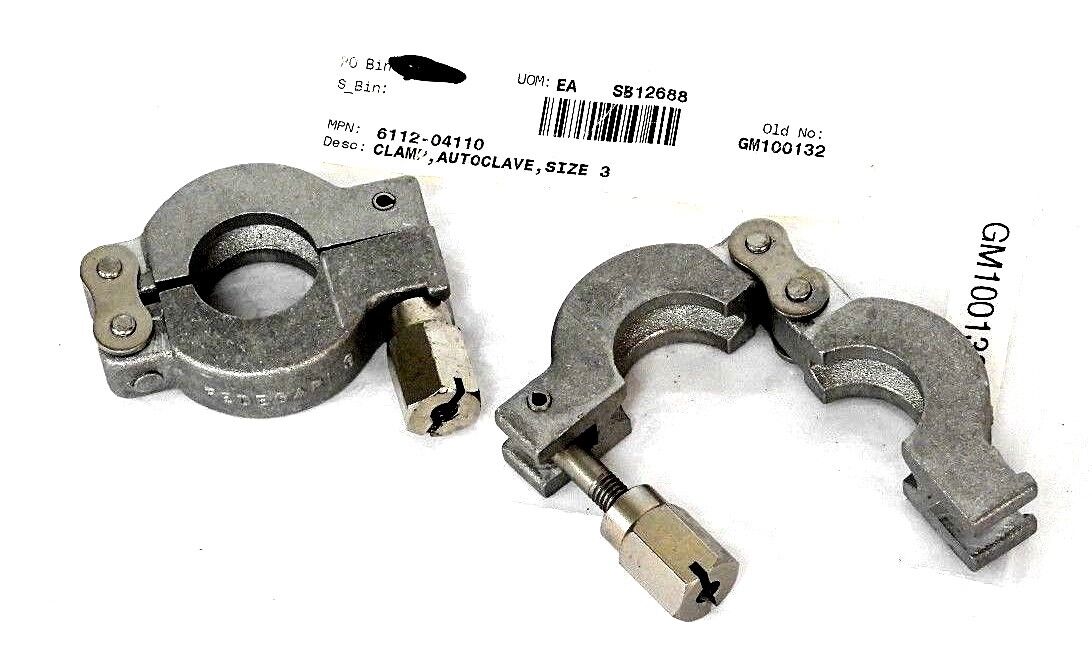 LOT OF 2 NEW FEDEGARI 6112-04110 SIZE 3 AUTOCLAVE CLAMPS 611204110