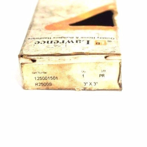 BOX OF 2 NIB LAWRENCE 125001501 DOOR HINGES 3'' X 3'' R2500S