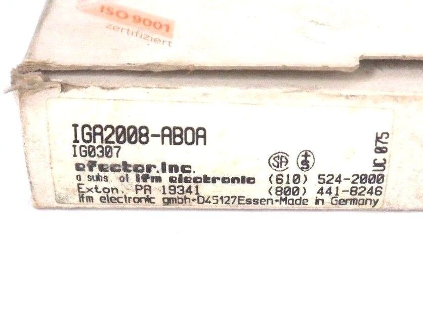NIB IFM EFECTOR IGA2008-ABOA PROXIMITY SENSOR W/ CABLE IG0307, IGA2008AB0A