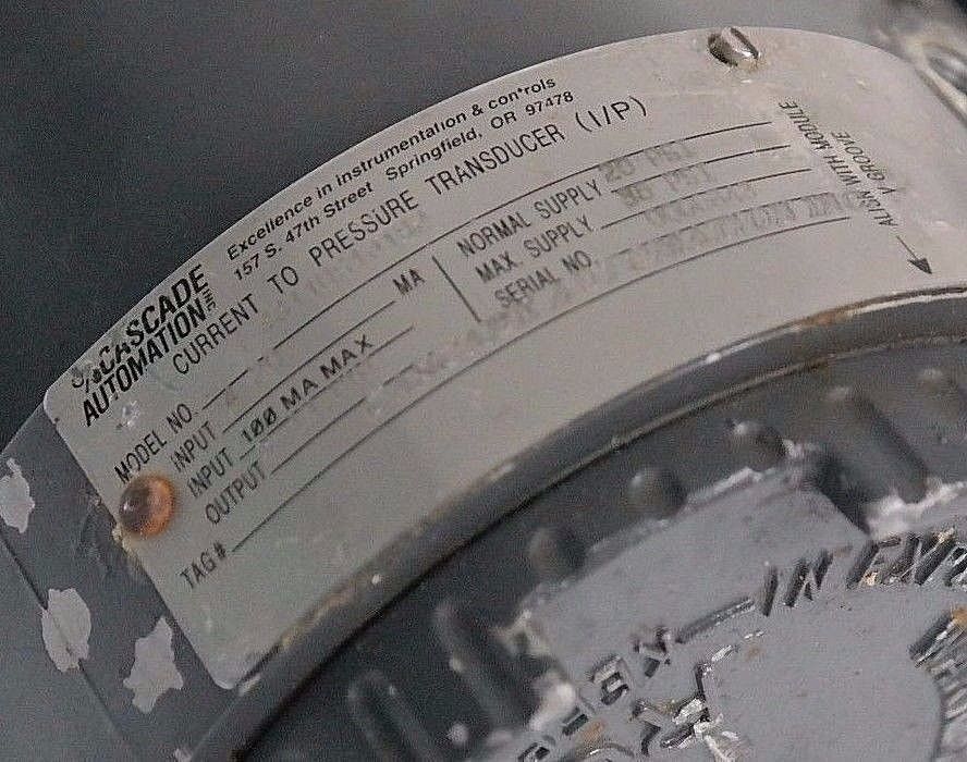 CASCADE AUTOMATION 3311DS1J1B2 PRESSURE TRANSMITTER