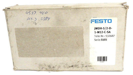 NIB FESTO JMDH-5/2-D-1-M12-C-SA SOLENOID VALVE 532687, SERIE: S502