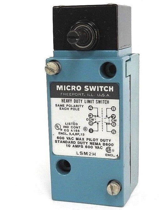 MICRO SWITCH LSM2H HEAVY DUTY LIMIT SWITCH 600 VAC MAX 10 AMPS