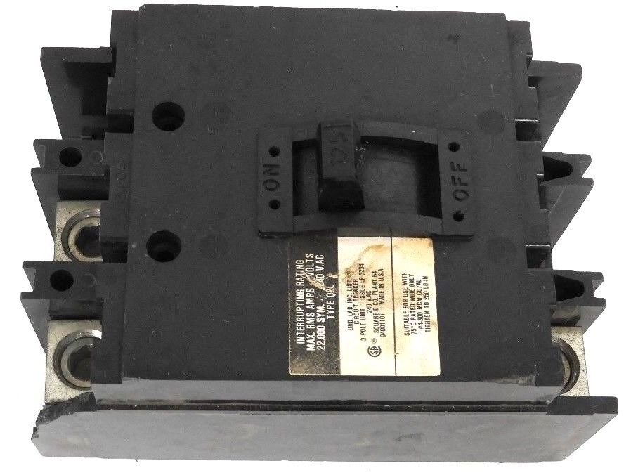 SQUARE D Q2L3125H CIRCUIT BREAKER 125AMP 3POLE 240VDC