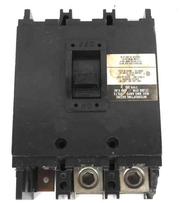 SQUARE D Q2L3125H CIRCUIT BREAKER 125AMP 3POLE 240VDC