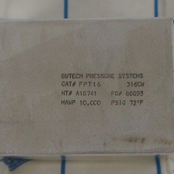 NEW BUTECH PRESSURE SYSTEMS FPT16 FEMALE BLOCK TEE 316CW HT# A18741