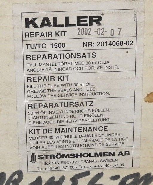 NIB KALLER TU/TC 1500 REPAIR KIT FOR GAS SPRING