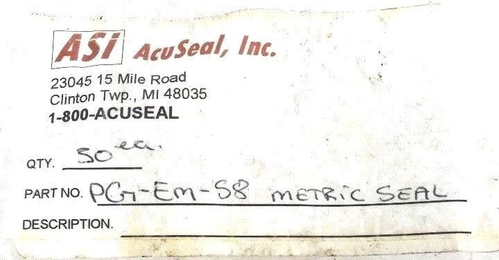 LOT OF 19 NEW ASI ACUSEAL PG-EM-58 METRIC SEAL PG-EM-S8