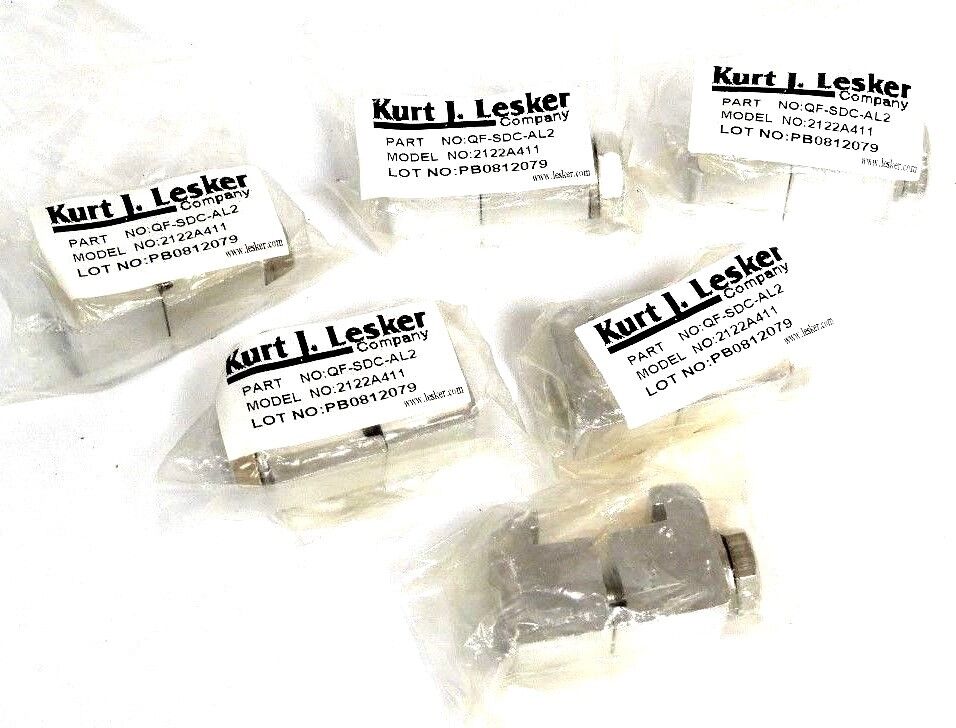 LOT OF 6 NEW KURT J. LESKER QF-SDC-AL2 ALUMINUM CLAMPS QFSDCAL2