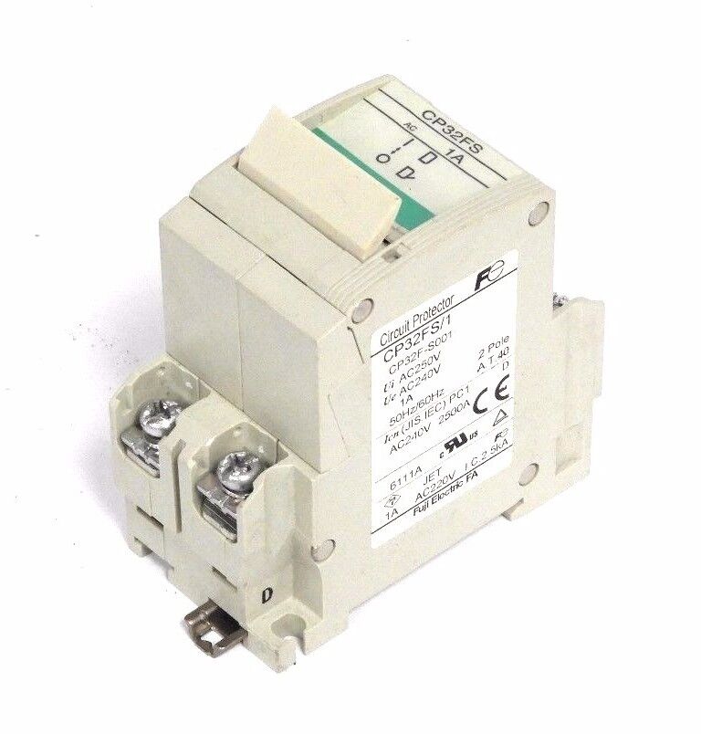 FUJI ELECTRIC CP32FM/1 CIRCUIT PROTECTOR 2POLE 1A CP32FM1, CP32FM, CP32F-M001