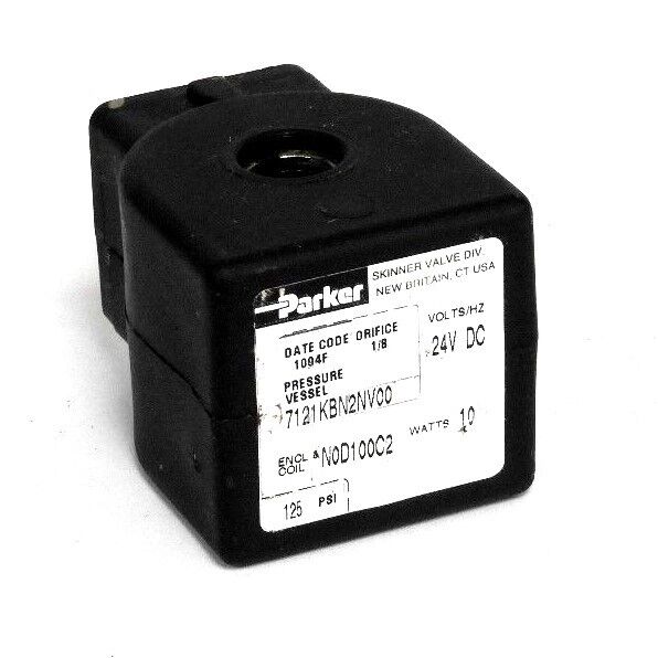 PARKER 7D100C2-14-1SHF7 SOLENOID VALVE COIL 24VDC 10W, 7121KBN2NV00