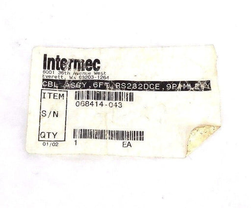 NEW INTERMEC 068414-043 CABLE ASSY 6FT, 9P, MALE, D-SUB, RS-232, DCE2, Y-CABLE