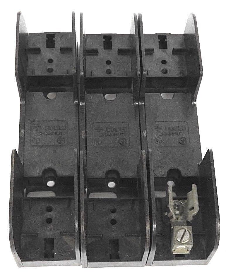 LOT OF 3 GOULD SHAWMUT 60301 FUSE HOLDERS 600V 30A H/K FUSES