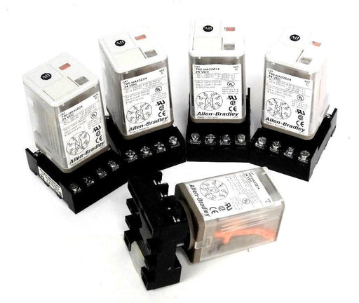 LOT OF 5 ALLEN BRADLEY 700-HA32Z24 SER.C RELAYS W/ 700-HN125 BASE 700HA32Z24
