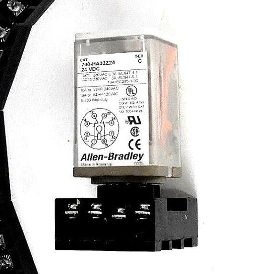 LOT OF 5 ALLEN BRADLEY 700-HA32Z24 SER.C RELAYS W/ 700-HN125 BASE 700HA32Z24