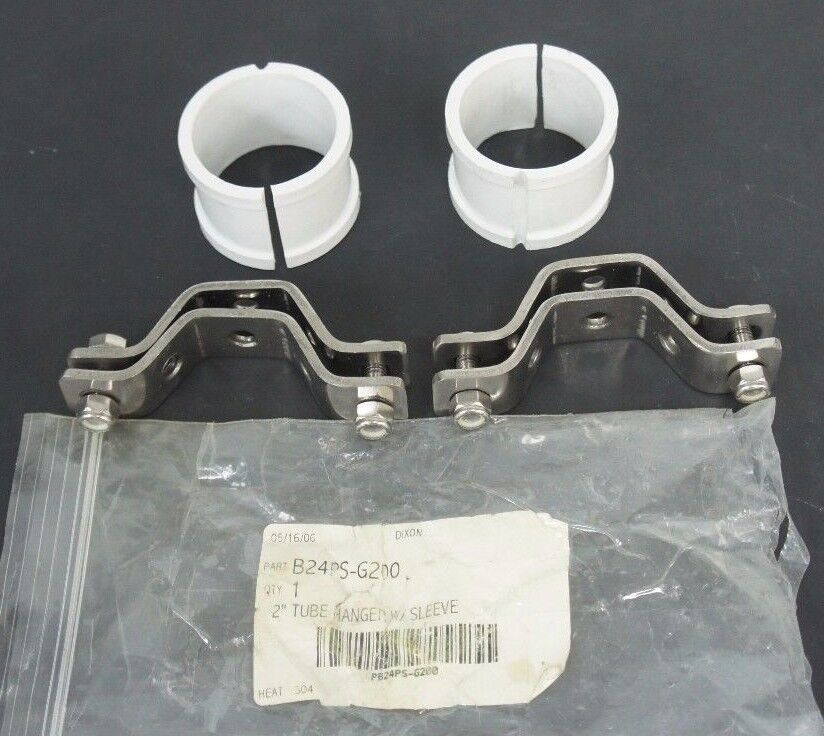LOT OF 2 NEW DIXON B24PS-G200 2'' TUBE HANGERS W/ SLEEVE, B24PSG200