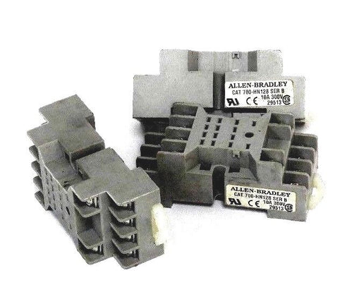 LOT OF 3 NEW ALLEN BRADLEY 700-HN128 RELAY SOCKETS 700HN128 SER. B, 10A, 300V