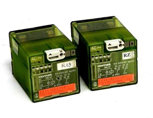 LOT OF 2 COMAT ELECTRON DISTRIBUTION LIMITED C21L AC CUBE RELAYS C21L/AC115V