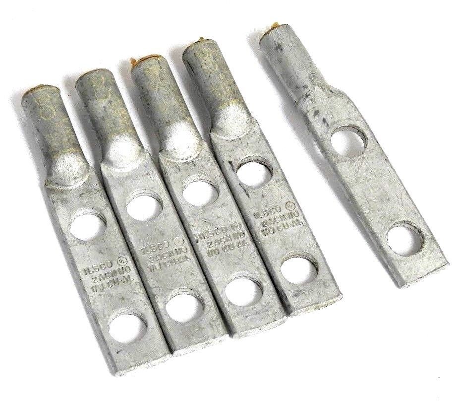 LOT OF 5 NEW ILSCO 2ACN WIRE CONNECTOR  LUGS