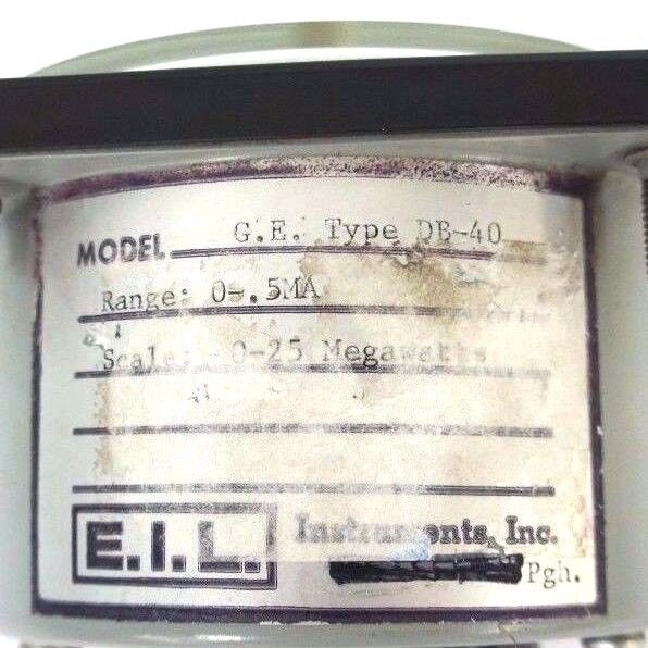 GENERAL ELECTRIC 6485K81184 VOLTMETER TYPE DB-40, 0-25 MEGAWATTS