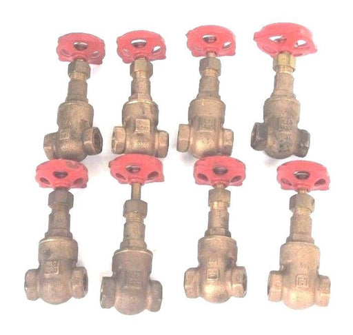 LOT OF 8 NEW MILWAUKEE FIG. 148 GATE VALVES 1/4" NPT, 125 S.W.P. 200 W.O.G.